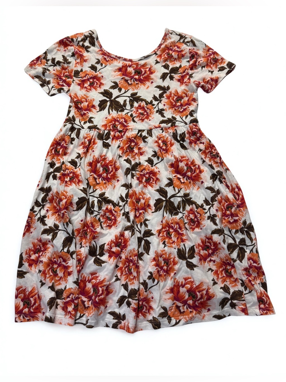 Old Navy Girls 100% cotton dress peony print size 10-12